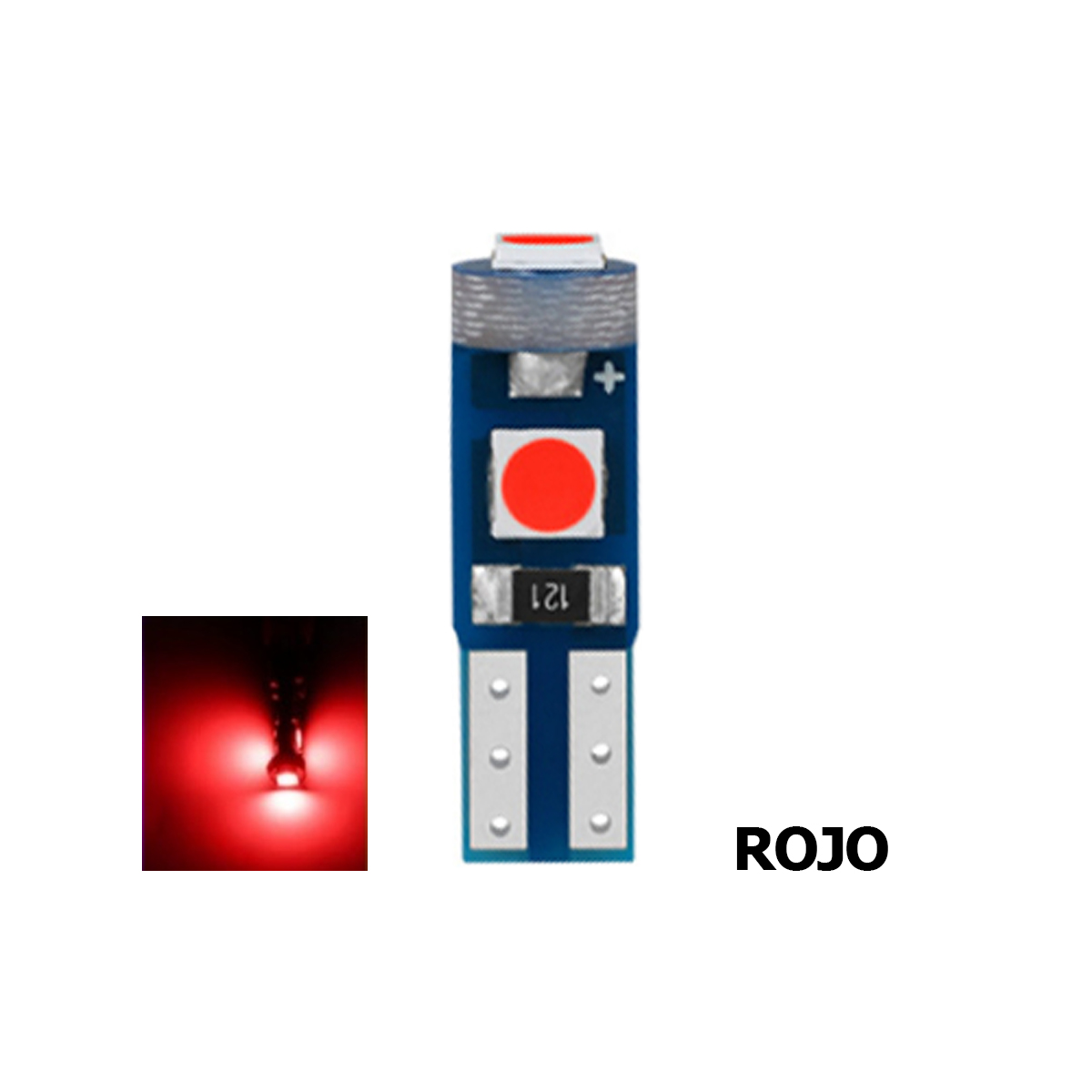 T5 3 LED ROJO