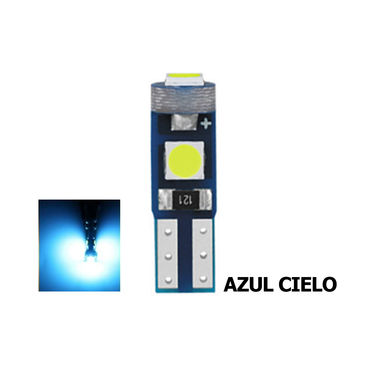 T5 3 LED AZUL CIELO